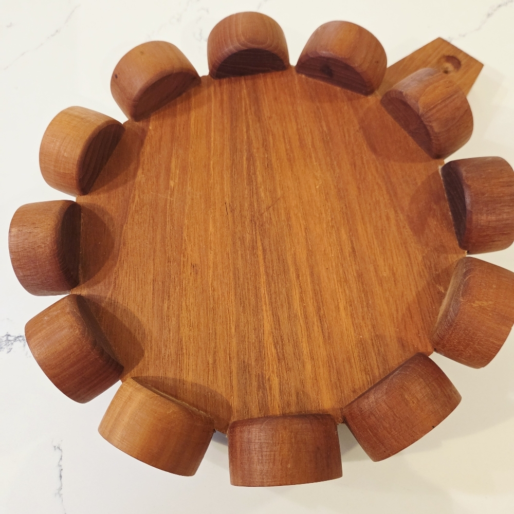 DIGSMED Denmark Danish Teak Spice Rack Wheel Rotating Modern Kitchen VTG MCM